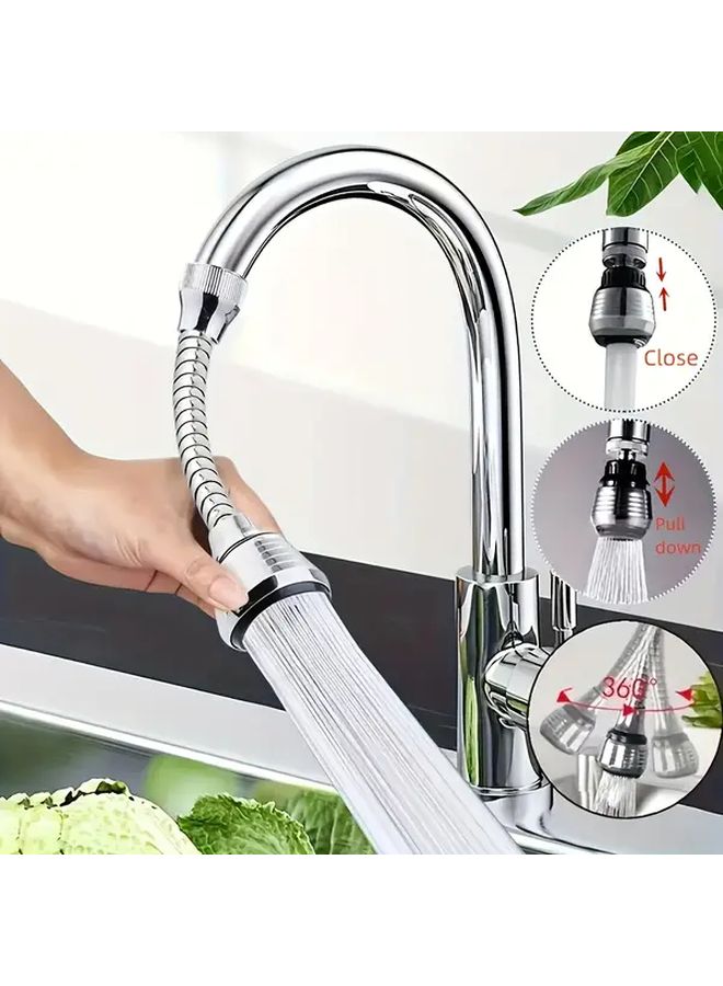 Silvery 360 Degree Rotating Splash Proof Kitchen Faucet Aerator with Adjustable Water Saving Nozzle - Image 1